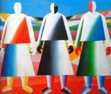  1932 Oil Painting - girls in the fields 1932 Kazimir Malevich